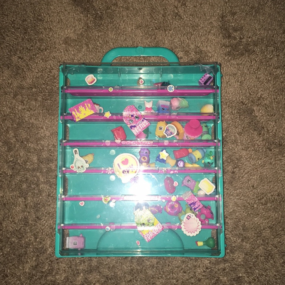 Shopkins case with multiple shopkins included